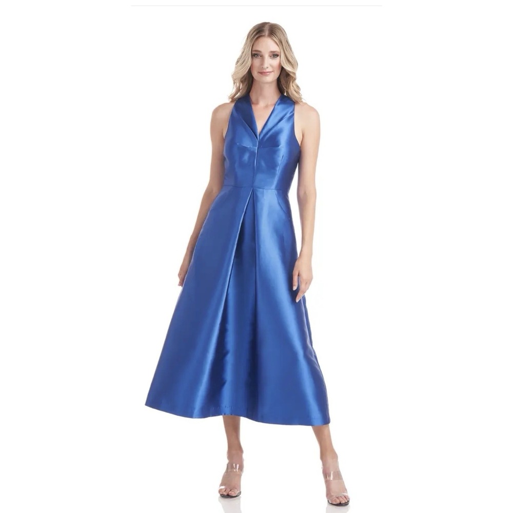 Kay Unger Elliot Tea Length Dress Blue Size 12 A Line